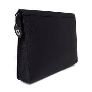 Louis Vuitton Leather Black Voyage Pochette Bag Clutch Taiga